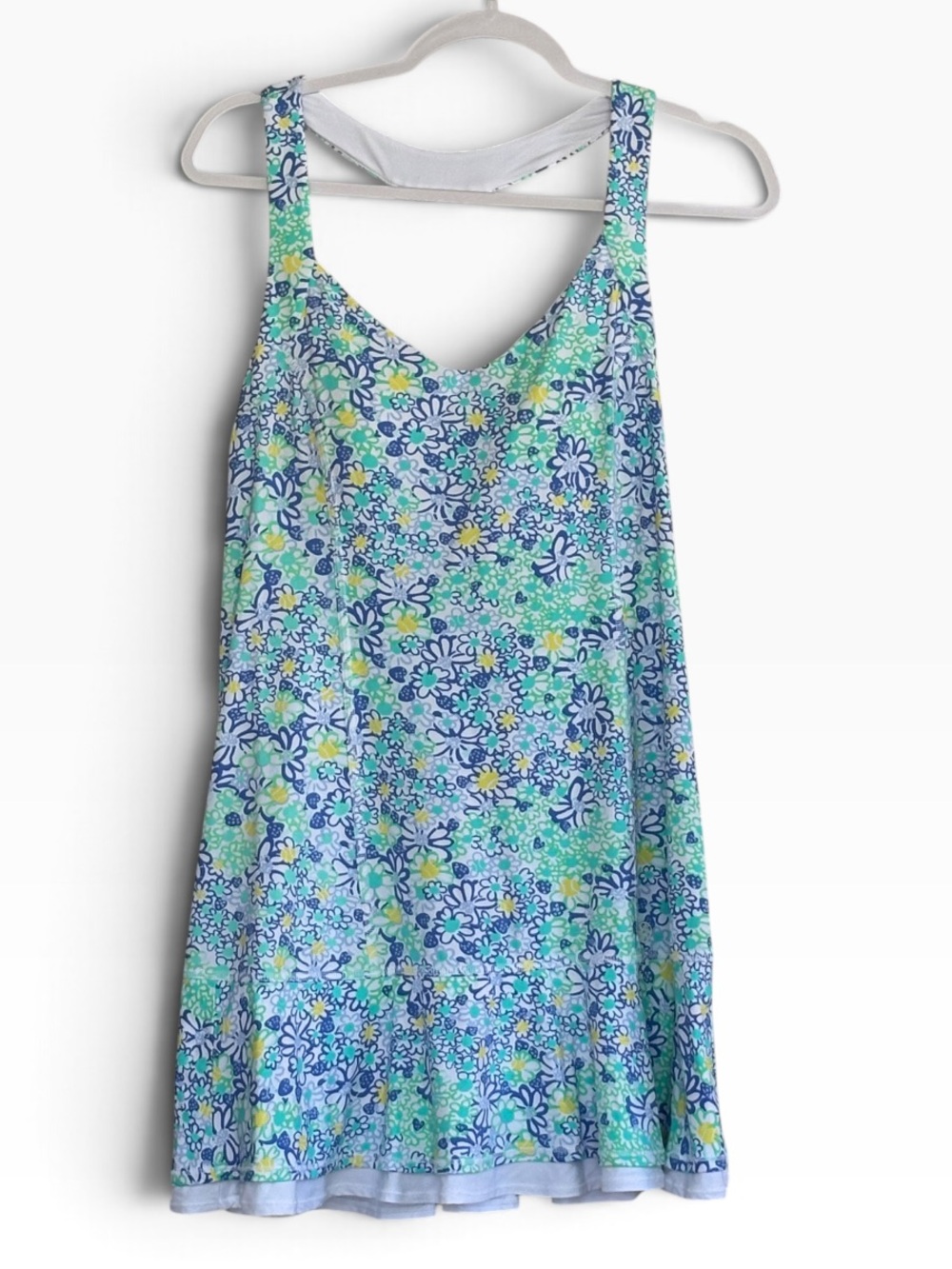Lilly Pulitzer Luxletic Blue Haven Sleeveless Tennis Dress Built In Bra Sz M